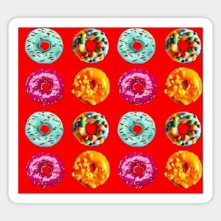 Donuts on red Sticker